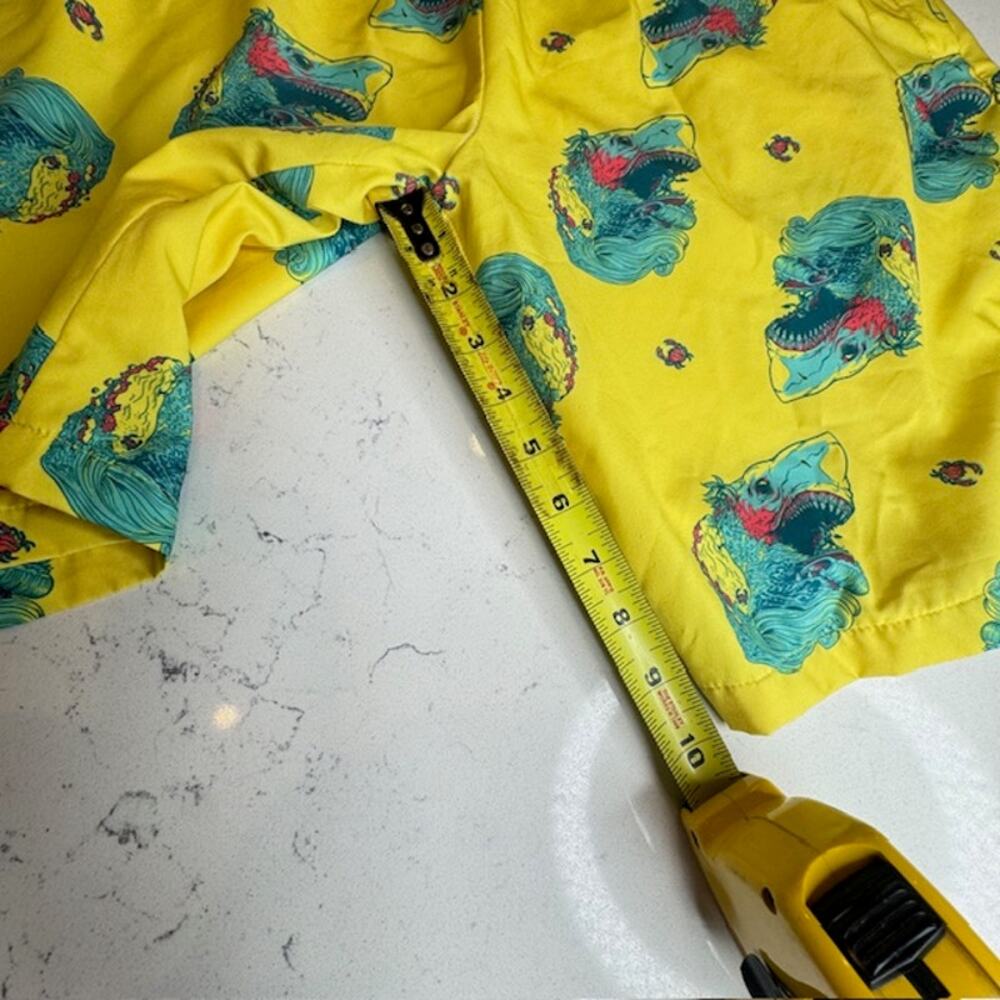 Seventh. Inc Shark Eating Swim Trunks Large Yellow - Picture 9 of 12